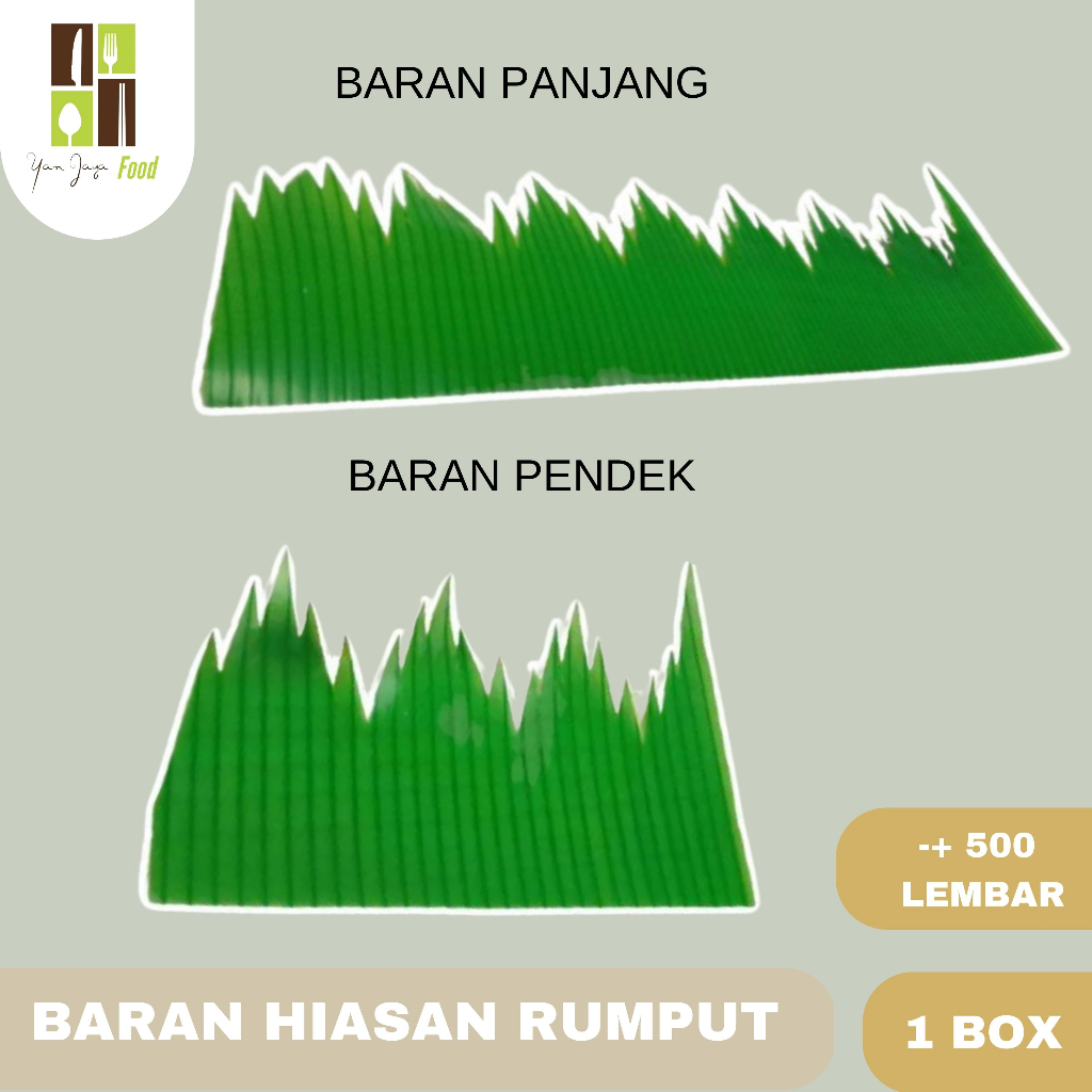 Baran Hiasan Rumput/ Bento Hiasan/ Bento Rumput Plastik /Sushi Partisi 10 Lembar