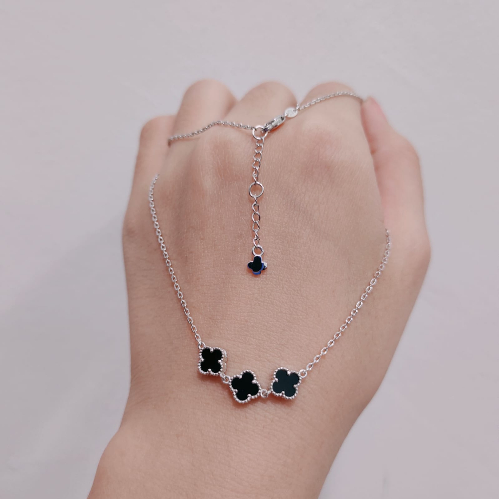 kalung vanklip L *v white gold emas asli