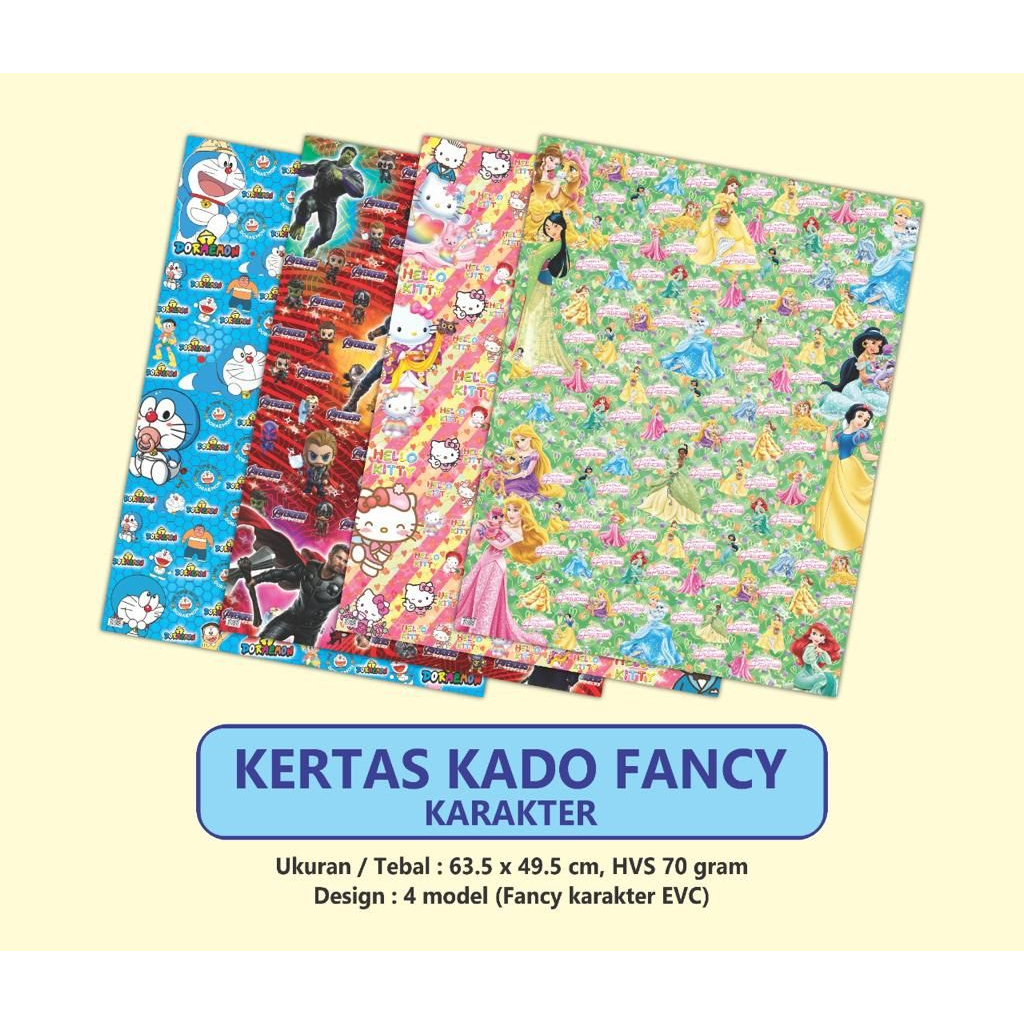 

KERTAS KADO MOTIF FANCY KARAKTER ISI 50LEMBAR / KERTAS BUNGKUS KADO ANAK-ANAK ULANG TAHUN