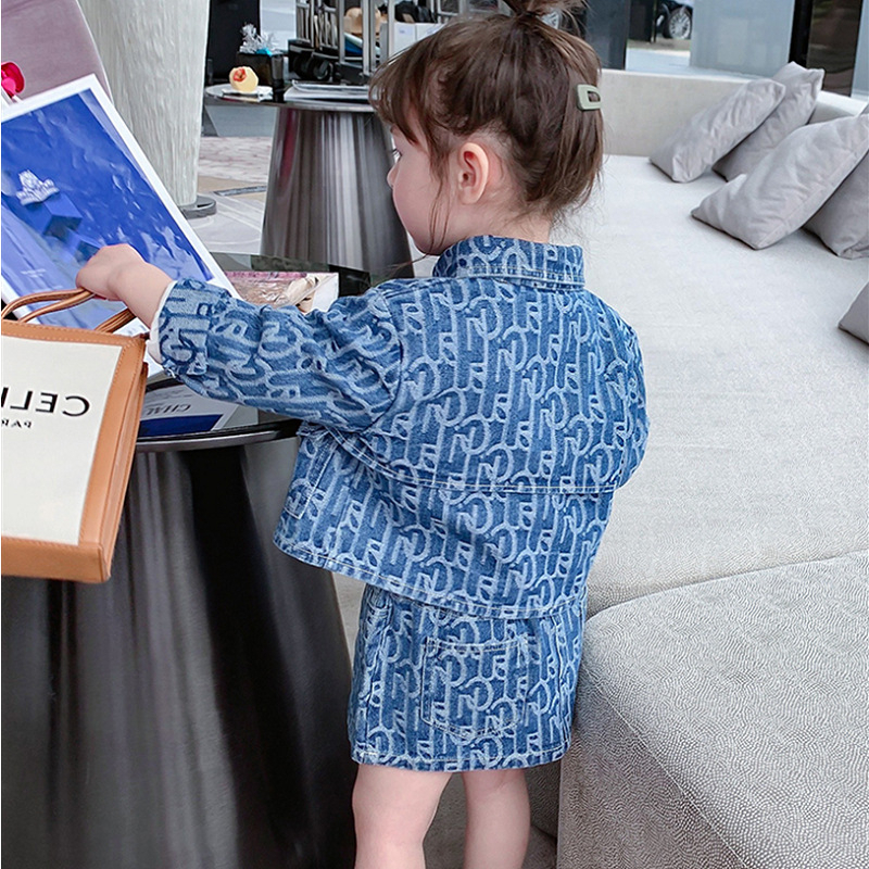 SSP7-Setelan Set 2in1 Anak Perempuan Full Set Jeans GG