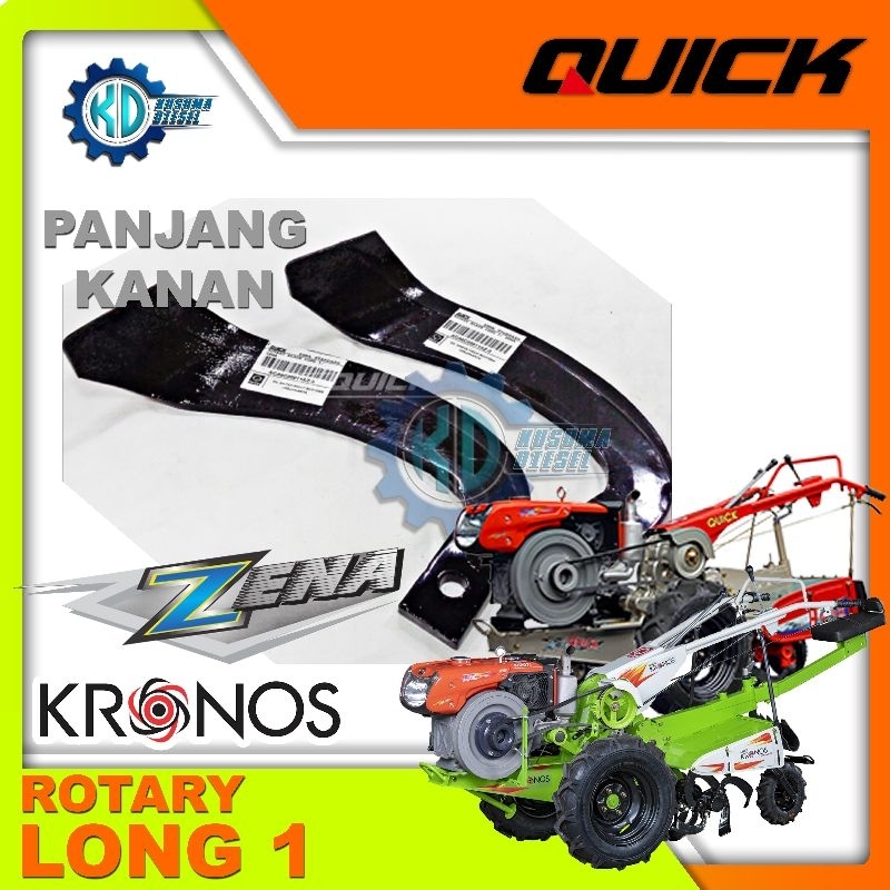 ROTARY LONG 1 KANAN PANJANG - ROTARY BLADE ZENA KRONOS - SPAREPART TRAKTOR QUICK - ORIGINAL