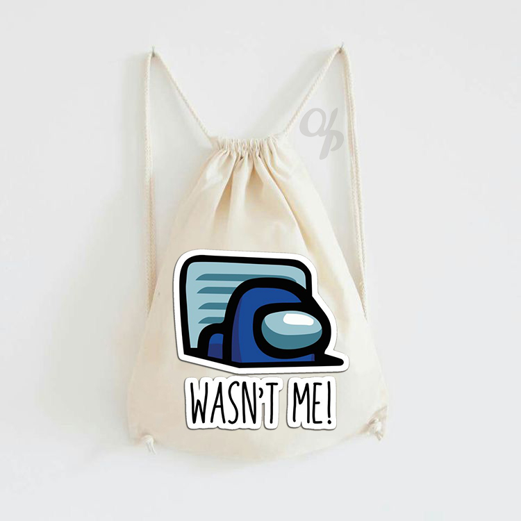 Tas Serut Kanvas Motif among us / impostor / among / us / Tas Gendong / hampers anak / Stringbag