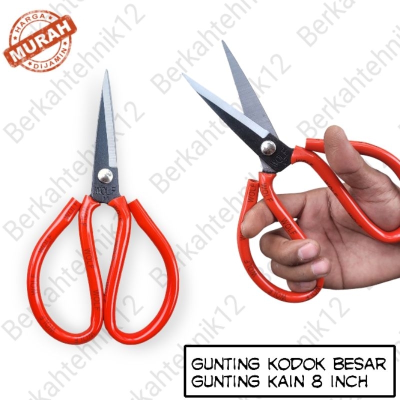 

Gunting Potong Bahan Kain - Tailor Scissors - Gunting Kodok 8 inc besar wolf