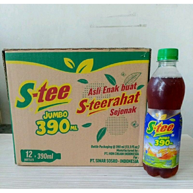 

S-tee Botol Teh Melati 390ml 1 Dus / Teh stee Botol 1 Karton 12 pcs 390ml