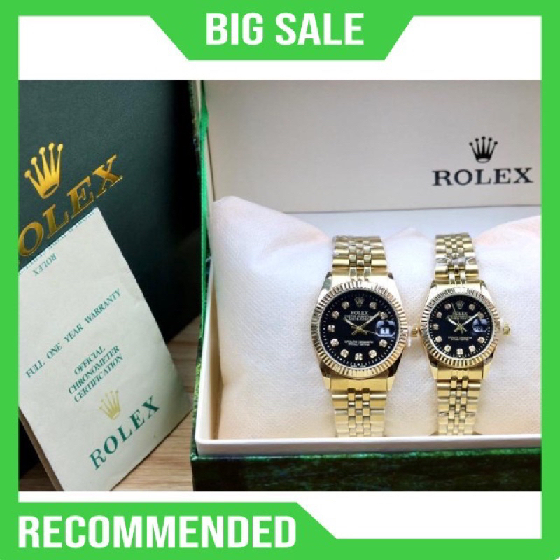 Harga Pasangan - Jam Tangan Fashion Rolex Couple Oyster Paket Box Original ( Tanggal Aktif )