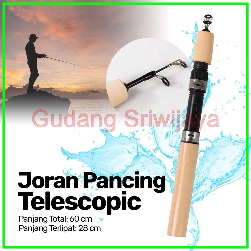 joran pancing portable / telescopic / stick pancing mini 60cm