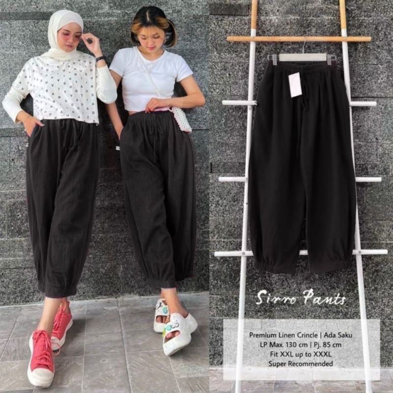 JOGER PANTS SIRRO LINEN CRINKLE PREMIUM