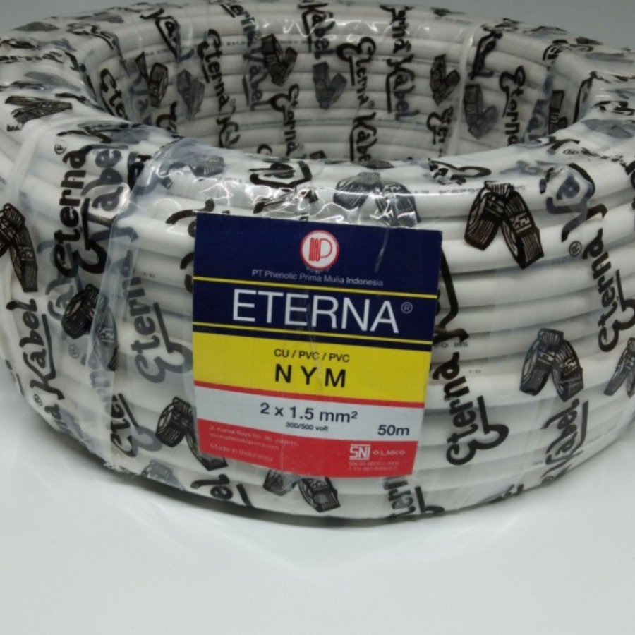 eterna kabel 2x1.5 nym tunggal isi 2 2x1,5 HARGA METERAN