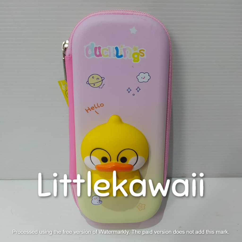 LK/Tempat Kotak Pensil Anak Sekolah Pencil Case Hardcase Timbul Squishy Unicorn Duck Rabbit Astronot Import