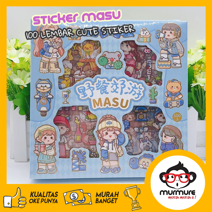 

MURMURE | STICKER 100 LEMBAR VERSI MASU MOMO STIKER BOX MOTIF KARTUN ANTI AIR BAHAN PVC