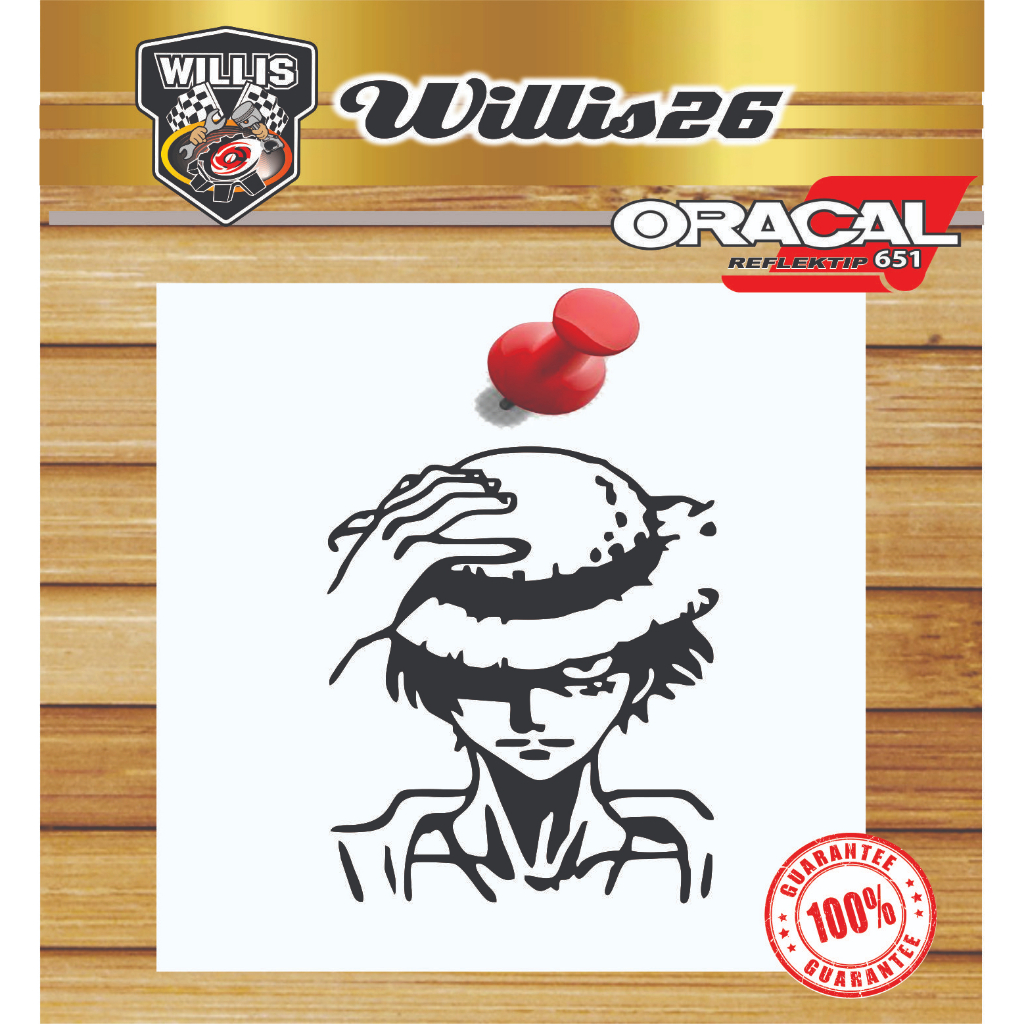 Cutting Sticker Stiker Oracal Siluet Mugiwara No Luffy Onepiece
