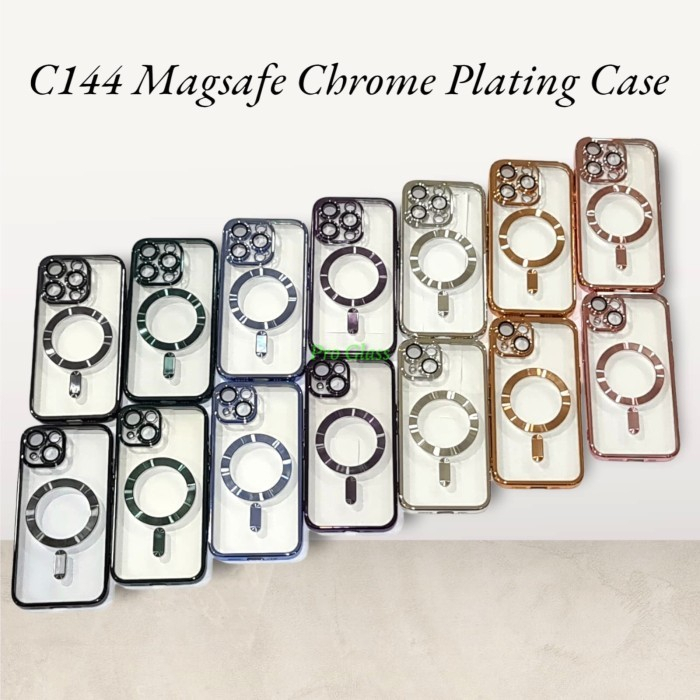 C144 Iphone 11 12 13 14 PRO MAX Magsafe Chrome Plating Premium Soft Case