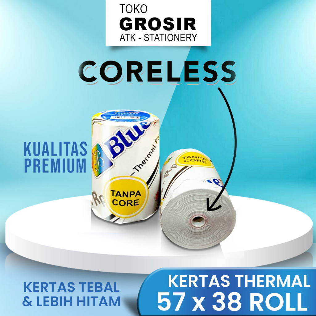 

57x38 R (PREMIUM) Kertas Thermal Struk Kasir PPOB edc BLUEPRINT 57 x 38 , 57x38 mm - 1 Roll