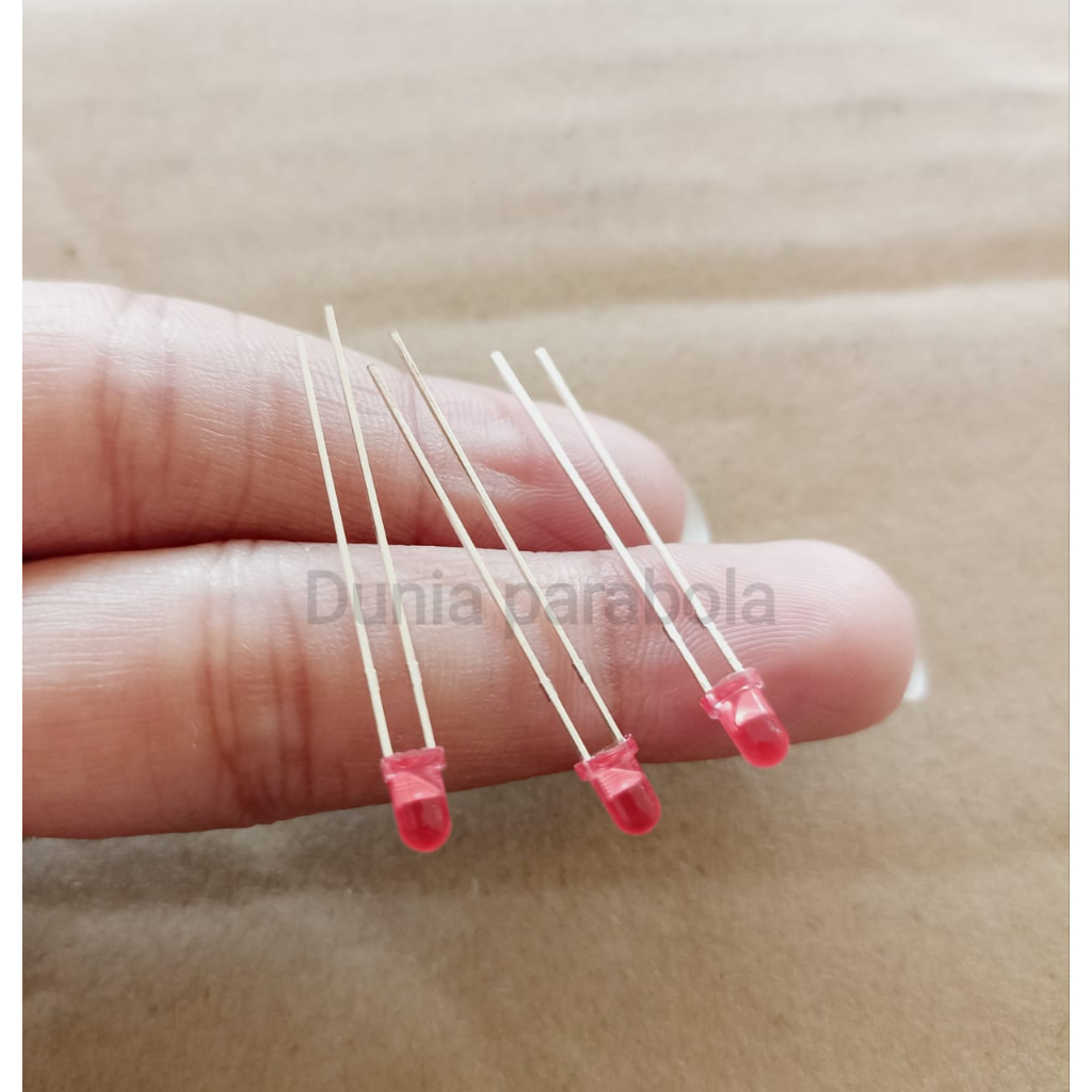 10 pcs Led merah / red 3mm diffused 3mm (solid)