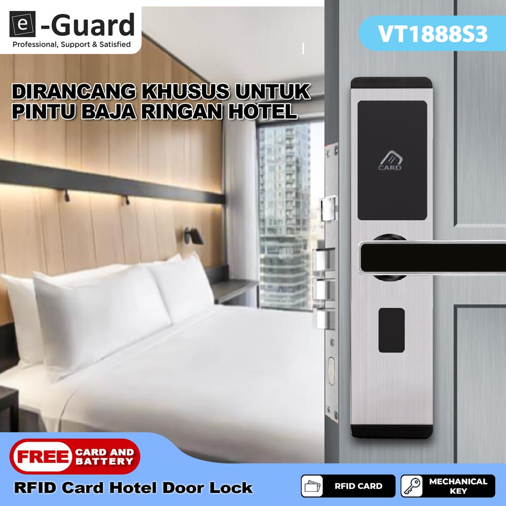 VT88S3 RFID Hotel Digital Lock Pintu Baja Ringan
