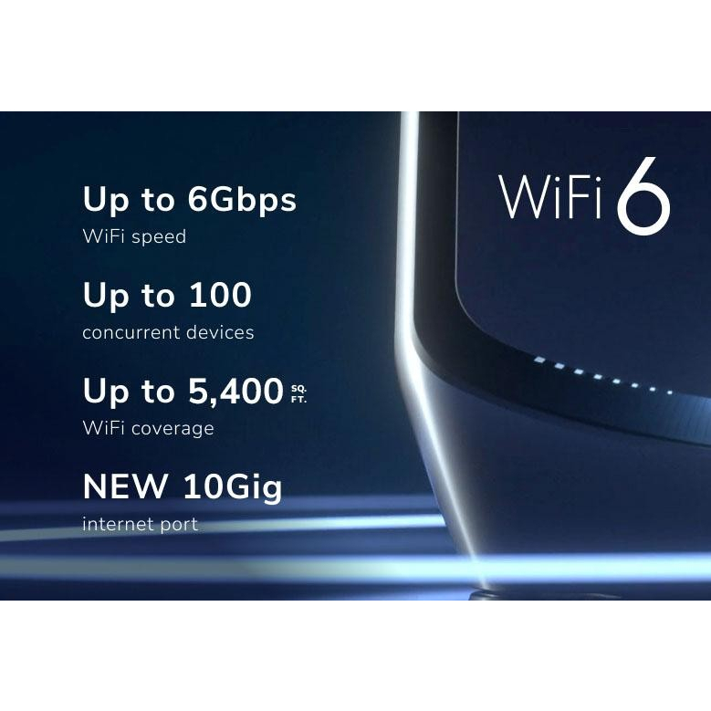 Netgear RBK862SB AX6000 Orbi Tri Band Mesh Wifi 6 Mesh System Black