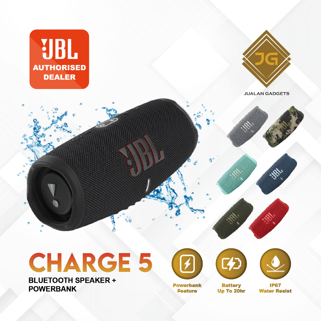 JBL Charge 5 Portable Waterproof Bluetooth Speaker - Garansi IMS