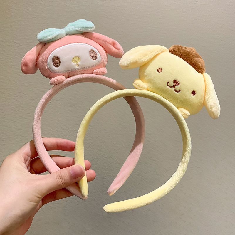 BD075 BANDO Boneka Cinnamorol Sanrio Kuromi Melody lucu/ BONEKA DI KEPALA AKSESORIES RAMBUT WANITA