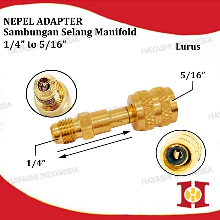 Nepel Adaptor Converter Selang Freon R410 R32 Dari R22 Premium