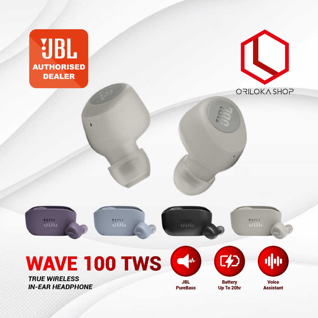 JBL Wave 100 TWS Bluetooth Earbuds Earphone In-Ear Ori - Garansi Resmi