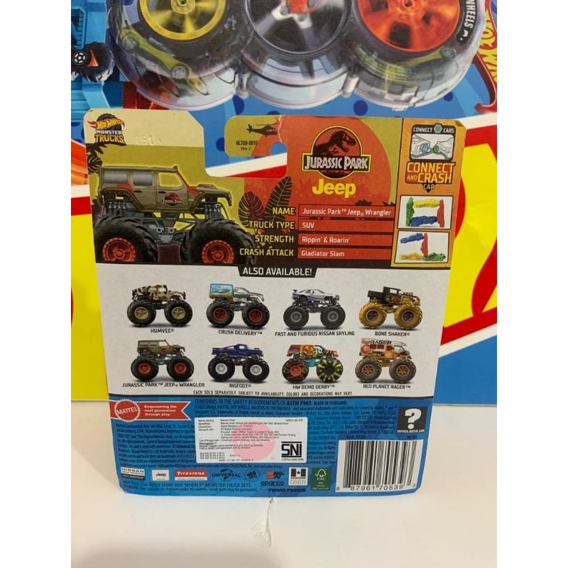 MONSTER TRUCKS JURASIC PARK JEEP TERBARU 2023 LOT F ORIGINAL 100% DARI MATTEL