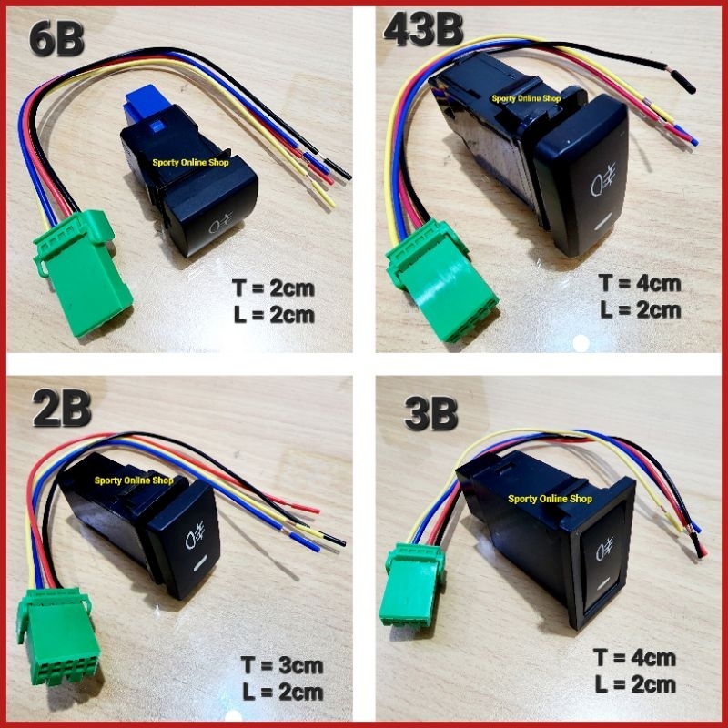 Saklar Swicth Fog Lamp Avanza, Innova, Raize, Gran Max, Kijang, Panther Dll