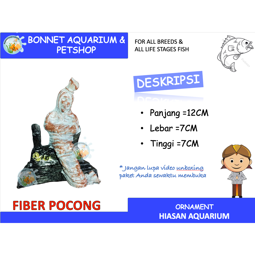 ORNAMEN AQUARIUM FIBER POCONG MAINAN HIAS AQUARIUM
