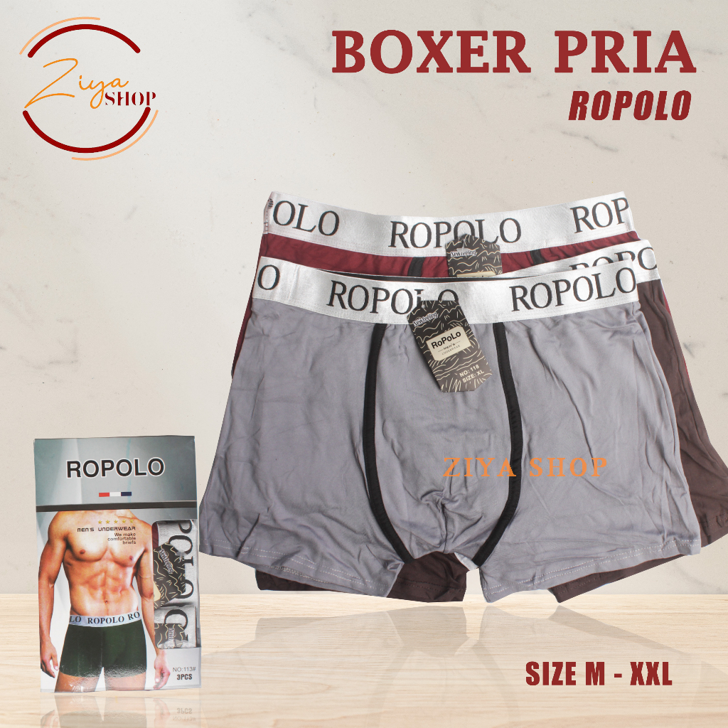 [3pcs] BOXER ROPOLO | Celana dalam pria boxer polyester | CD BOXER / Boxer Pria / Celana Dalam Pria 
