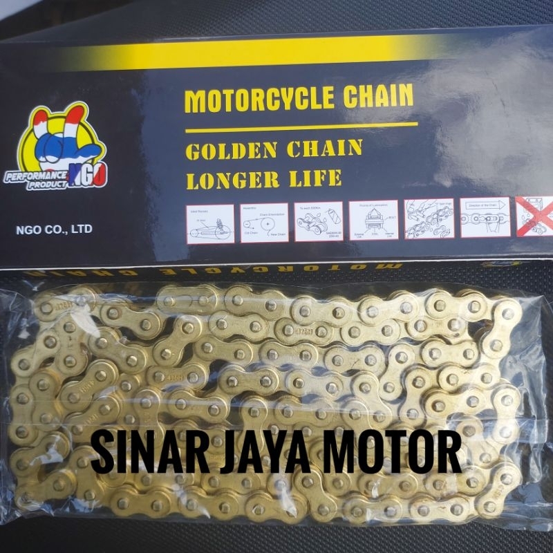 ngo rantai 415 - 428 gold 130L universal tipis