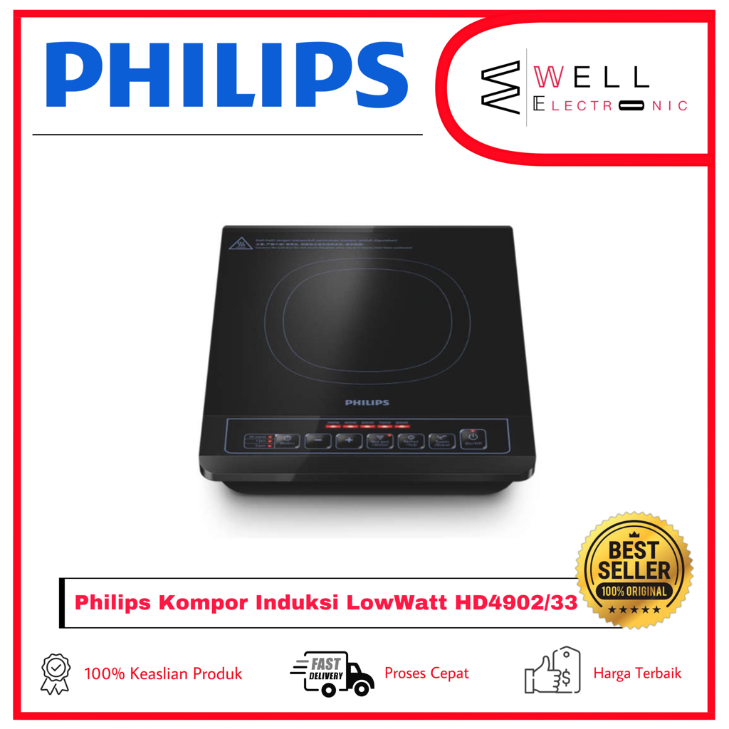 PHILIPS Induction Cooker HD4902/33 Low Watt Kompor Induksi HD4902 HD 4902 - Garansi Resmi