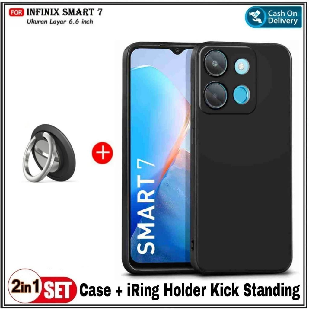 Soft Case Infinix Smart 7 Casing Slim Exellent Cover + Ring
