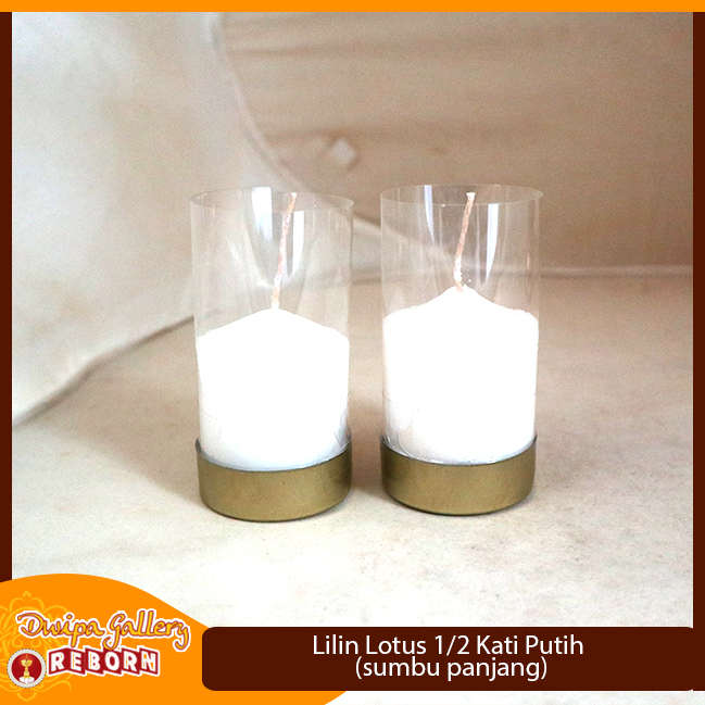 Lilin Sembahyang Putih Polos Puja Altar Pilar 1/4 Kati Panjang