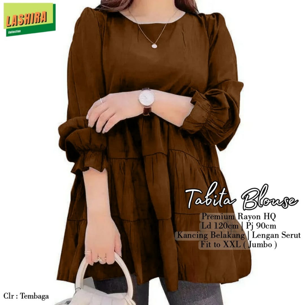 tabita blouse bluse bluss blus pakaian baju atasan kemeja katun polos jumbo bigsize over big size ld