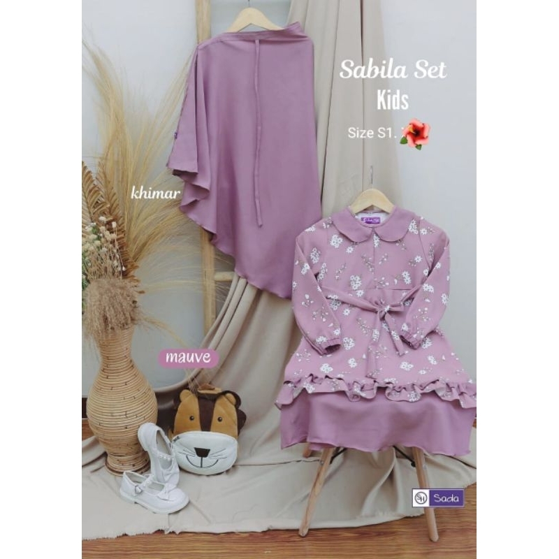 Sabila haruka set kids/ set shakila original sada hijab/ gamis set khimar shakila premium dewasa ori