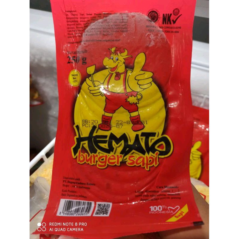 

hemato beef burger Besar 250gr