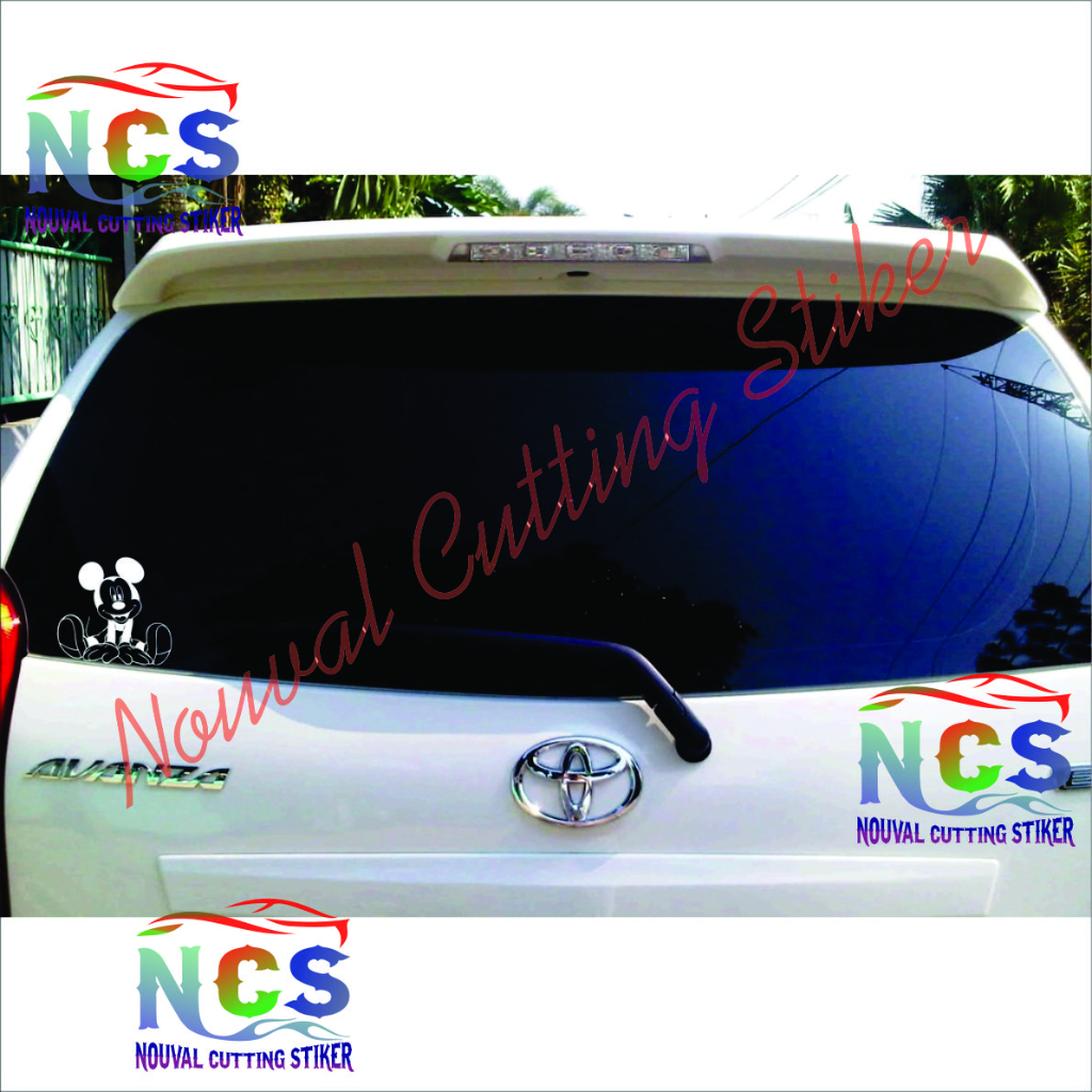 Stiker Mobil Mickey Mouse Cutting Stiker Kaca Belakang