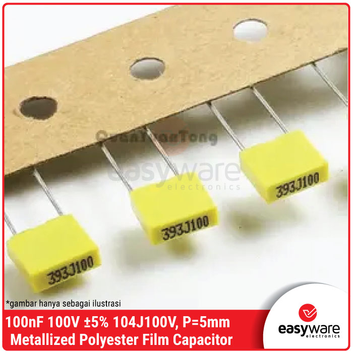 MKM 100nF 100V 5% Metallized Polyester Film Capacitor 104J100V Kapasitor