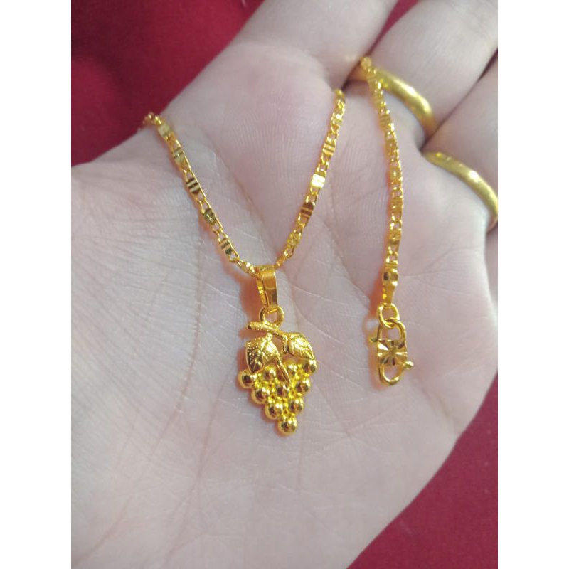 kalung tempe anggur anak dan dewasa lapis emas 24k