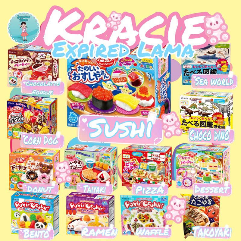 Kracie Poppin' Cookin' Sushi Donut Pizza / Taiyaki /Kracie Popin Donut Sushi Ice Cream Burger Sweet Party/Kracie Candy Takoyaki/Kracie DIY Chocolatte Fondue/Kracie Baru/Kracie Popin Cookin DIY Candy Maker Japan Miniature Food