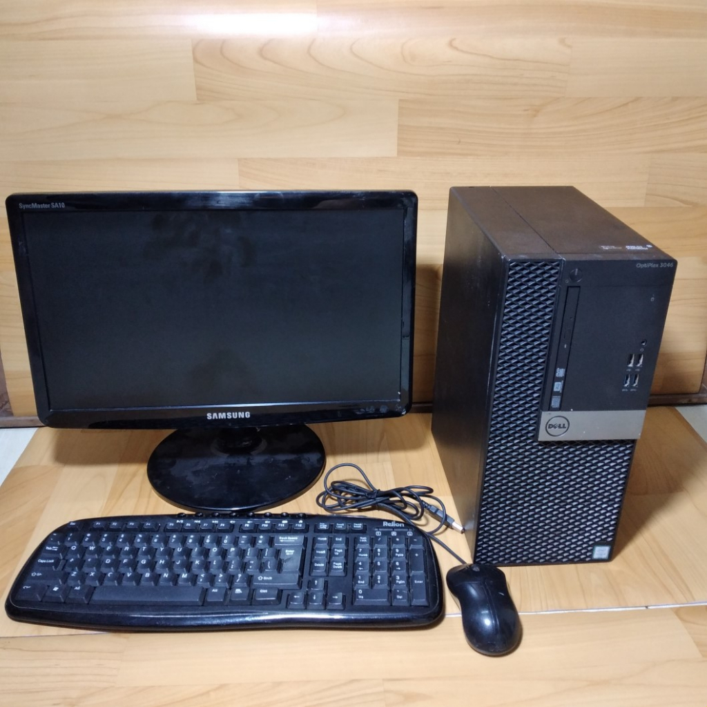 1 SET PC DELL CORE I3 GEN 6 RAM 4GB SSD 120 GB SIAP PAKAI