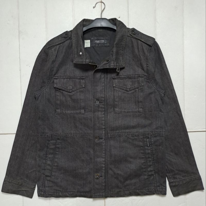 JAKET PARKA UTILITY FRJ JEANS DENIM SIZE L FIT XL
