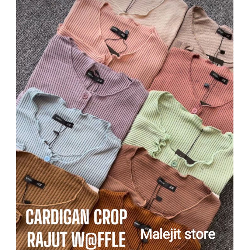 [COD] Cardigan Crop Rajut waffle WANITA KOREAN Terlaris