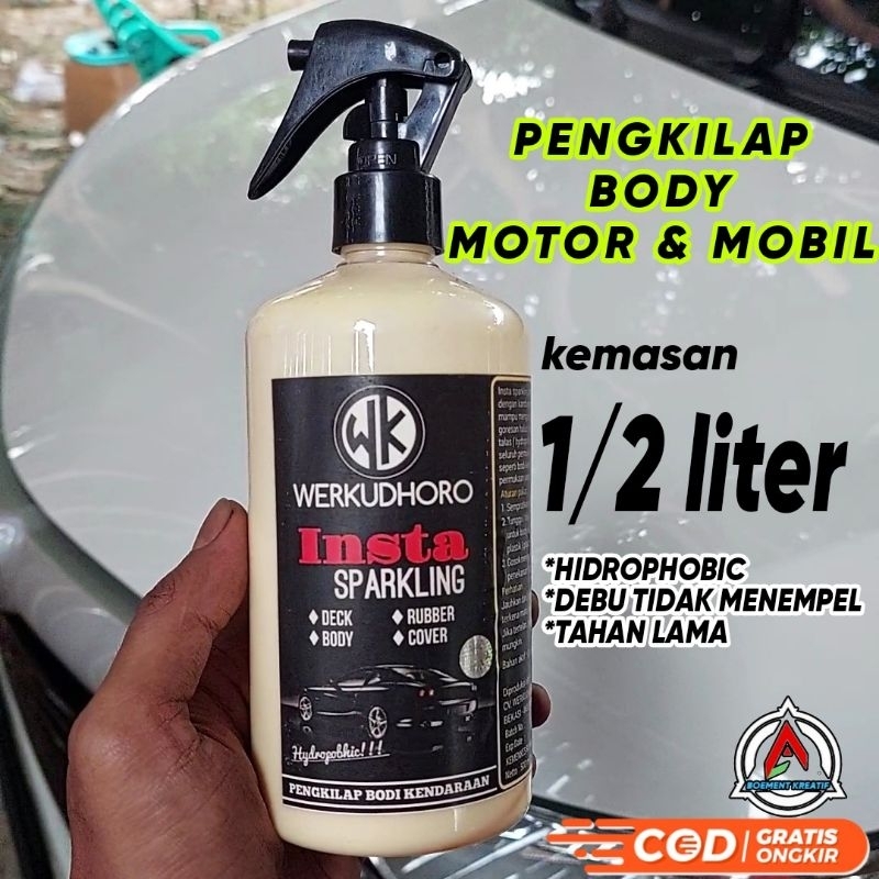 Pengkilap body mobil / hidrophobic / poles / wax / daun talas / waterlock ukuran jumbo 500ML