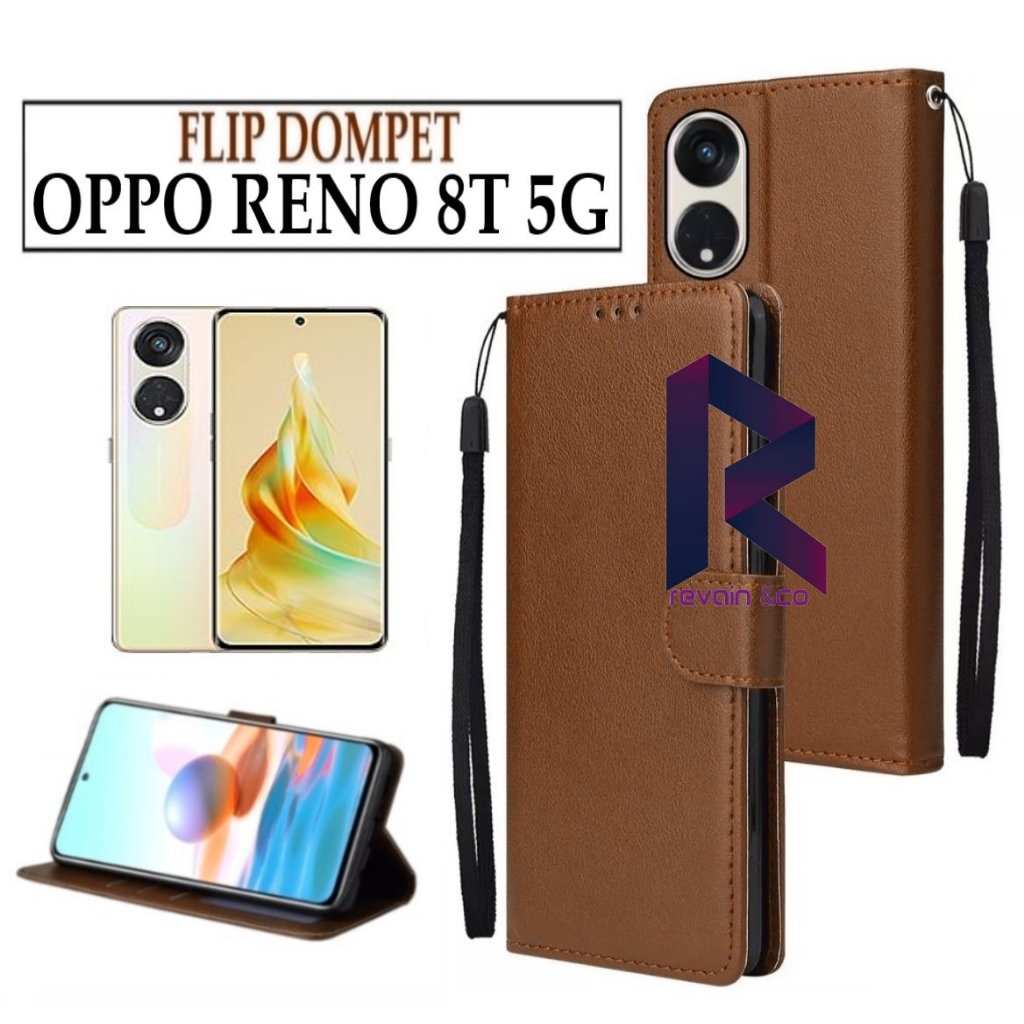 FLIP COVER OPPO RENO 8T 5G FLIP WALLET LEATHER KULIT PREMIUM SARUNG BUKA TUTUP KESING HP FLIP CASE OPPO RENO 8T 5G