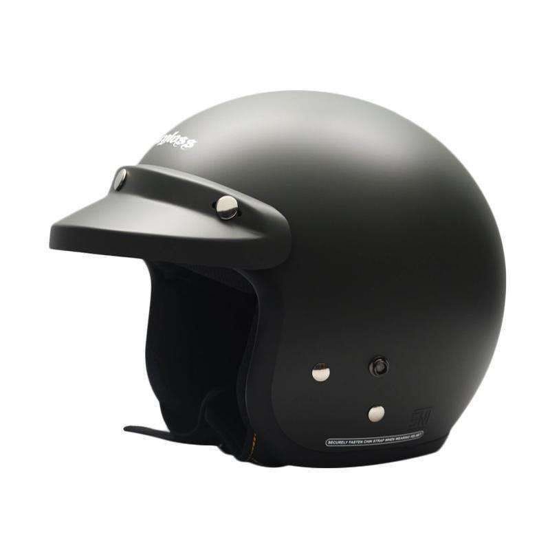 (Bisa COD)HELM BOGO DEWASA FULL LEHER FLAT DATAR (HnL)SNI