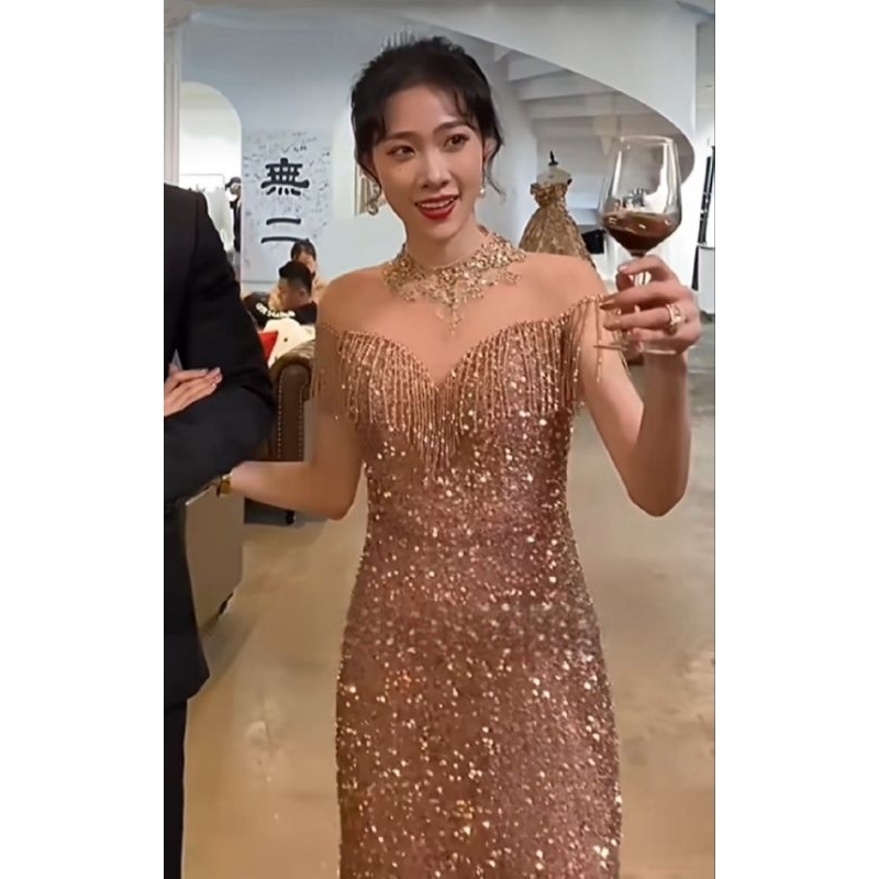 dress sabrina rumbai long gown long dress cl gaun panjang glitter blink bling mermaid aline dress ac