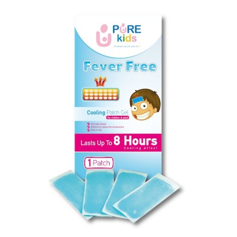 PURE Kids Fever Free Plester Kompres Demam Anak Cooling Patch Gel