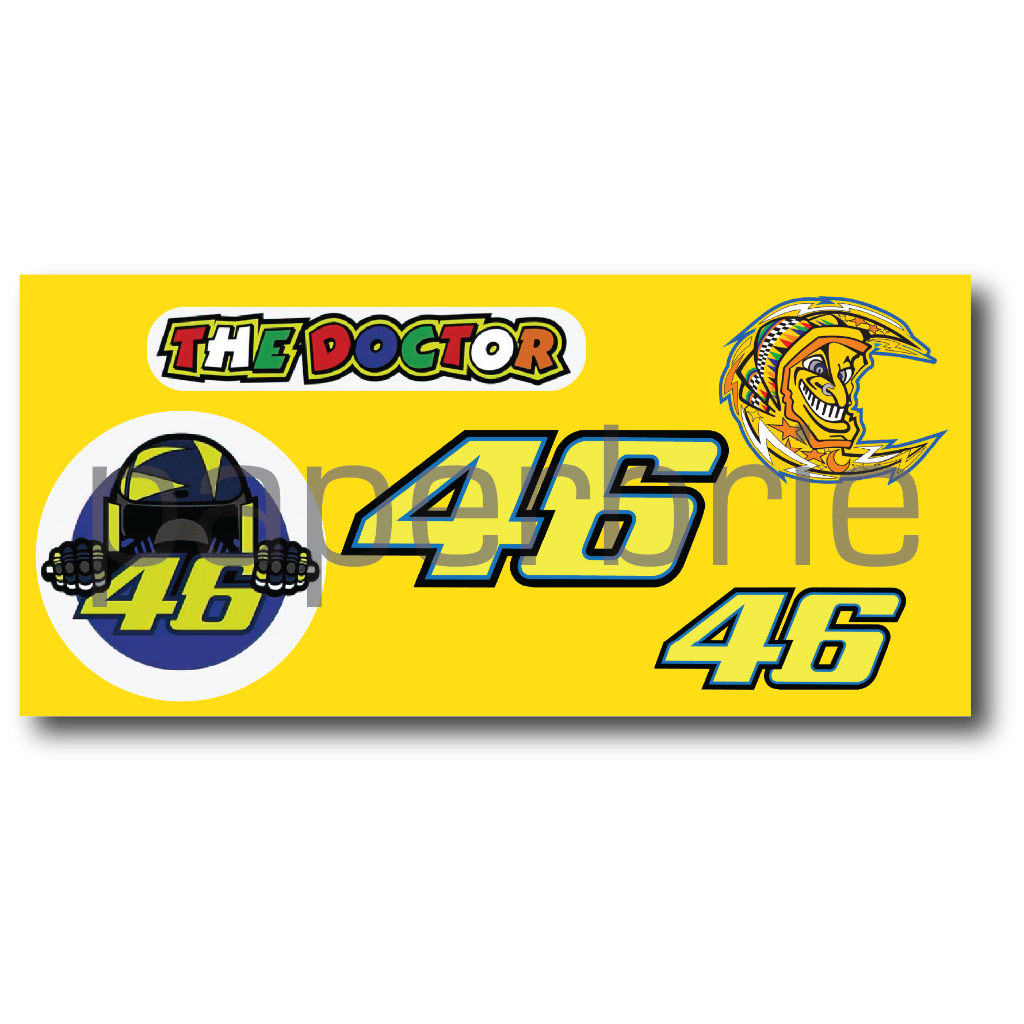 STIKER PACK ROSSI 14cm x 6.5cm sticker valentino rossi vr46 stiker vr46 the doctor thedoctor stiker motor