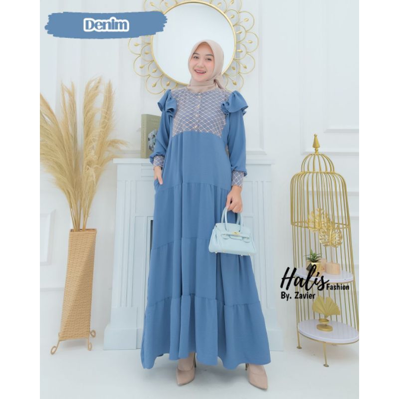 Gamis Soraya by Halis Fashion | Gamis Crinkle Soraya by Halis Fashion