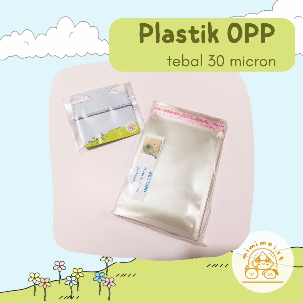 

plastik opp tebal 30 micron ada perekat untuk kemasan packing souvenir dll - mimimoist